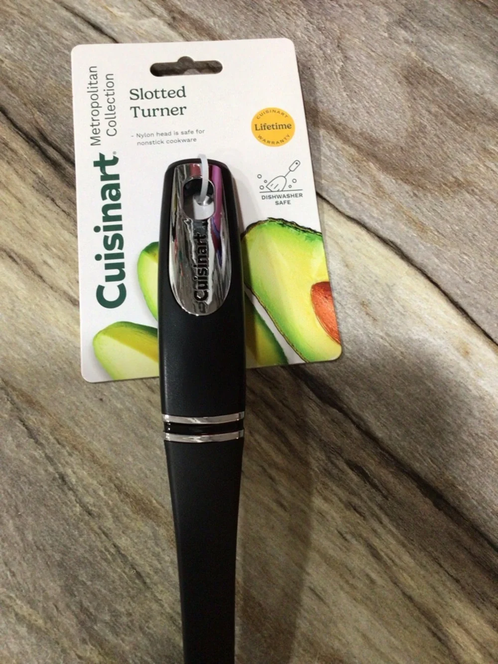 Cuisinart CTG-12-LT Slotted Turner Nylon Nonstick Spatula Black 13.75” NWT